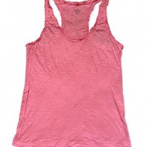 VICTORIA’S SECRET • PINK RUFFLED RACERBACK TANK TOP • SIZE - XL • COQUETTE